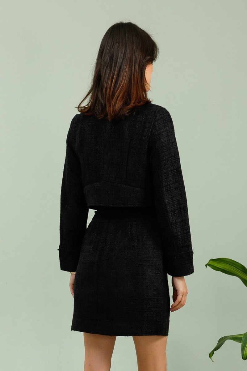 Ensemble veste et jupe en tweed noir – Chic & Intemporel - RIVE GAUCHE