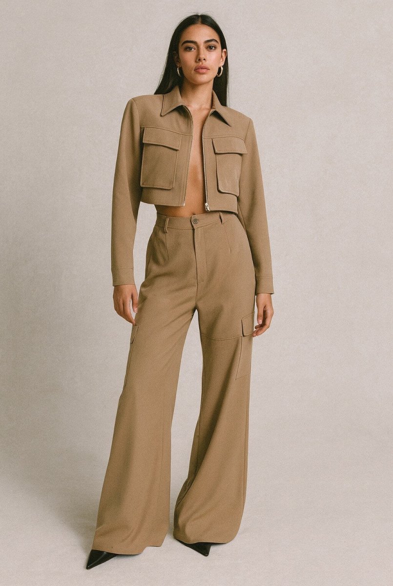Ensemble veste et pantalon camel - RIVE GAUCHE