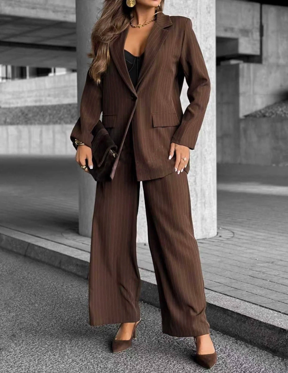 Ensemble veste et pantalon large à rayures - RIVE GAUCHE