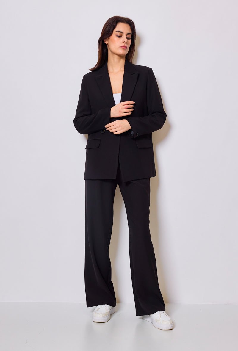 Ensemble veste tailleur oversize et pantalon coupe droite noir - RIVE GAUCHE