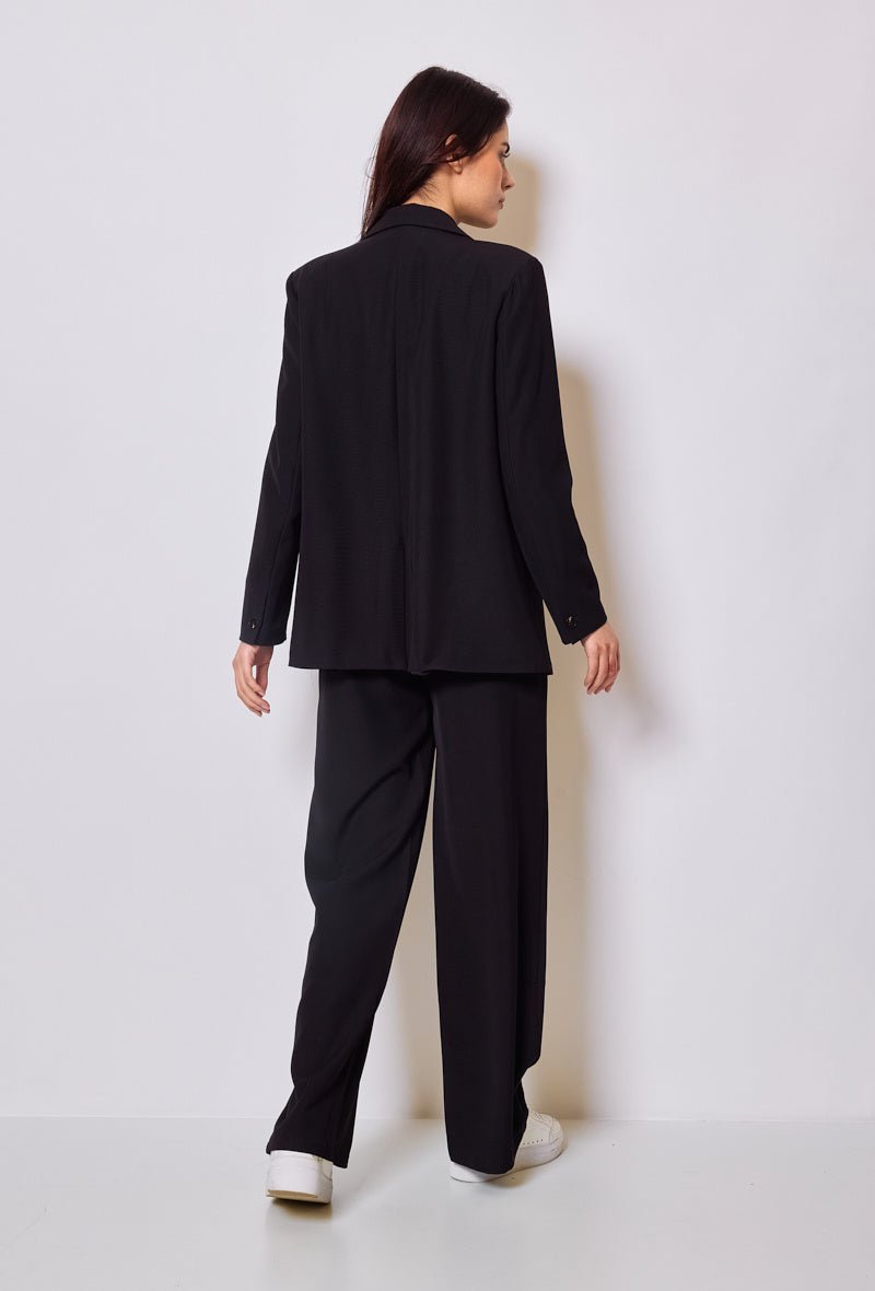Ensemble veste tailleur oversize et pantalon coupe droite noir - RIVE GAUCHE