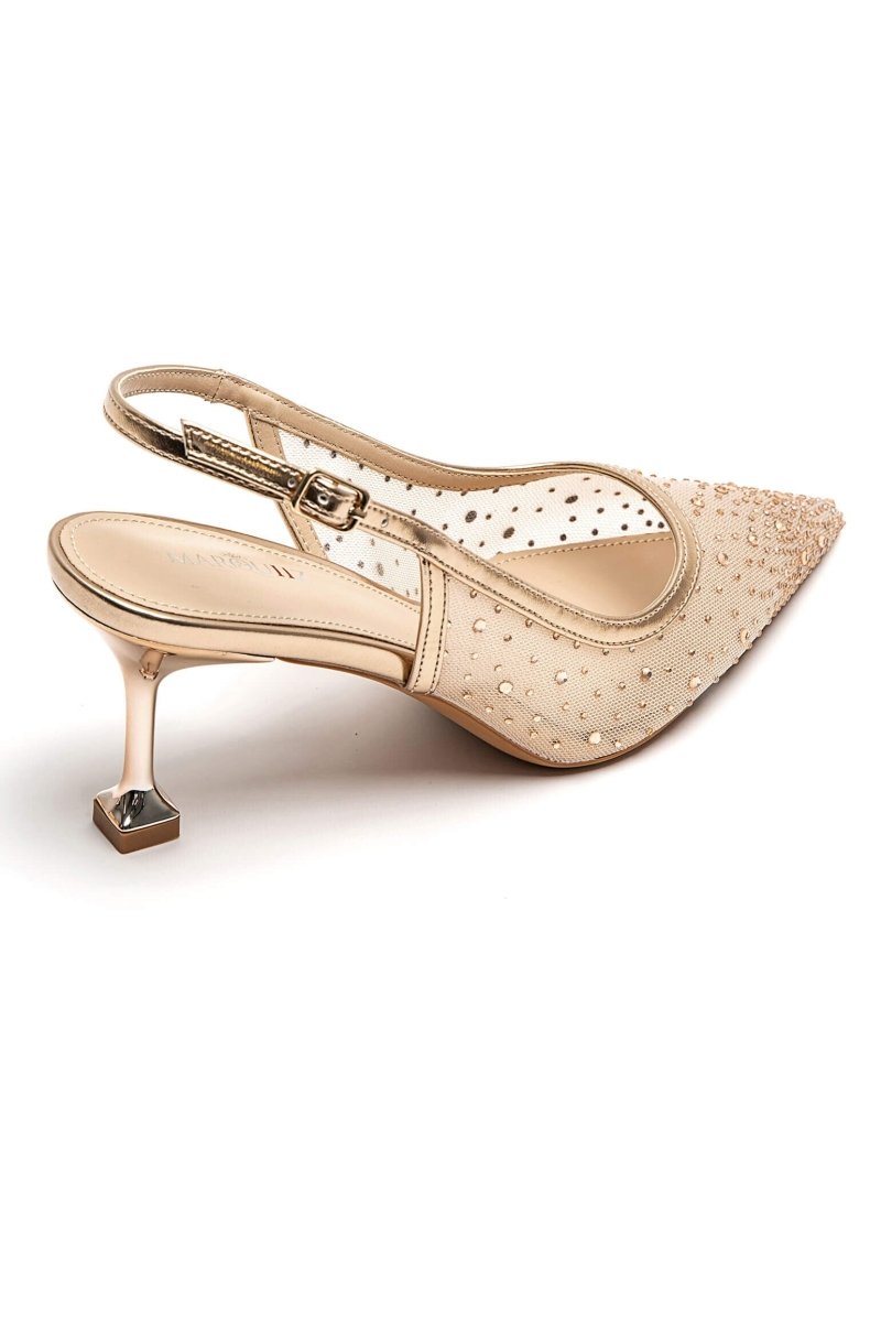 Escarpins de soirée à strass champagne - RIVE GAUCHE