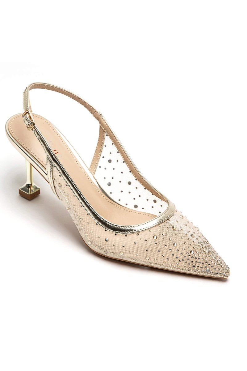 Escarpins de soirée à strass or - RIVE GAUCHE