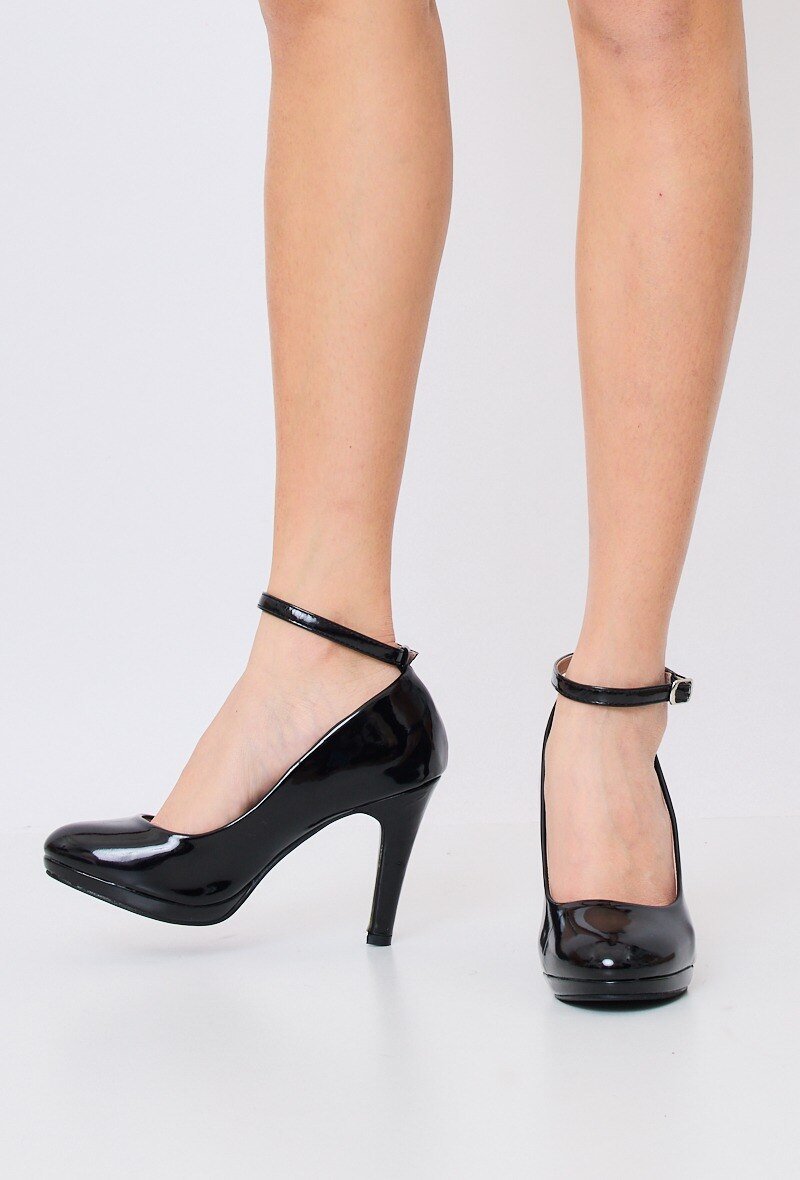 Escarpins noir à talon avec bride - RIVE GAUCHE