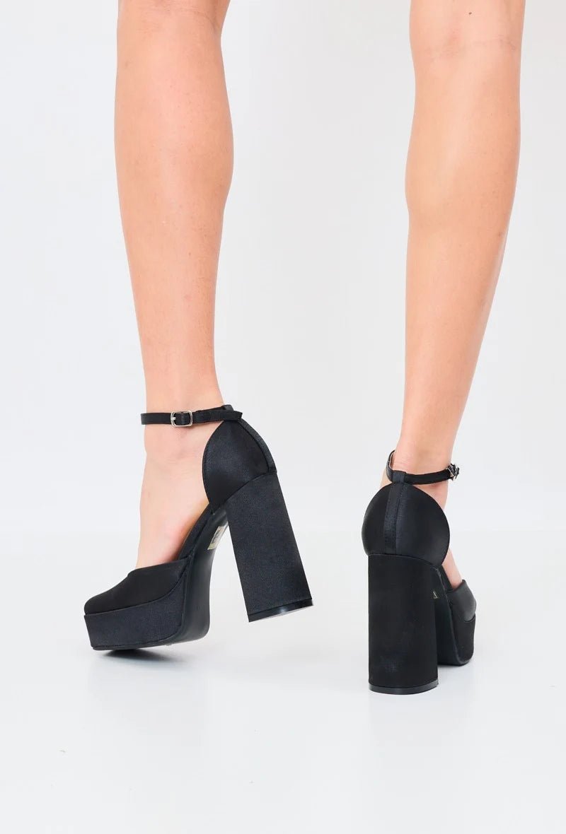 Escarpins noir à talon carré avec bride - RIVE GAUCHE