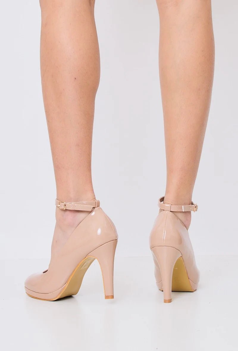 Escarpins nude à talon avec bride - RIVE GAUCHE