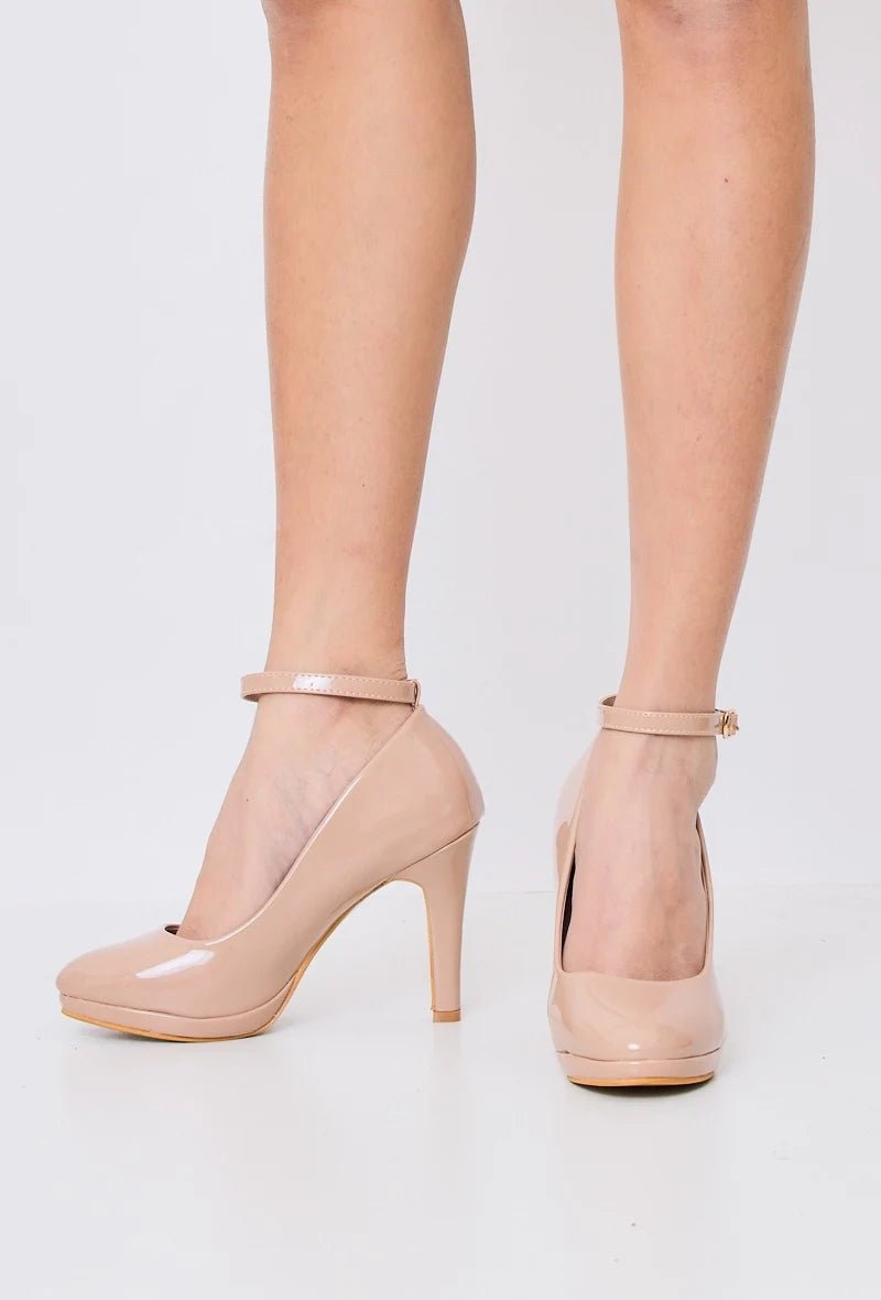 Escarpins nude à talon avec bride - RIVE GAUCHE