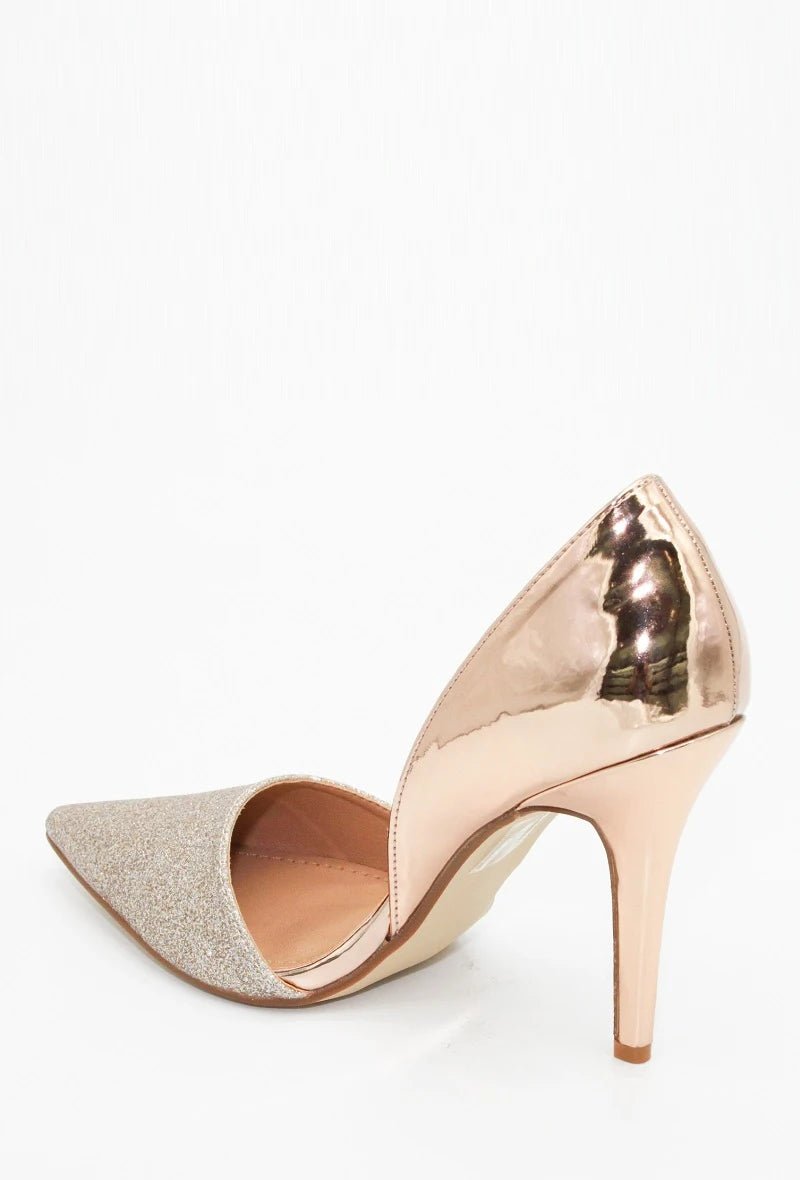 Escarpins pailletés et vernis or - RIVE GAUCHE