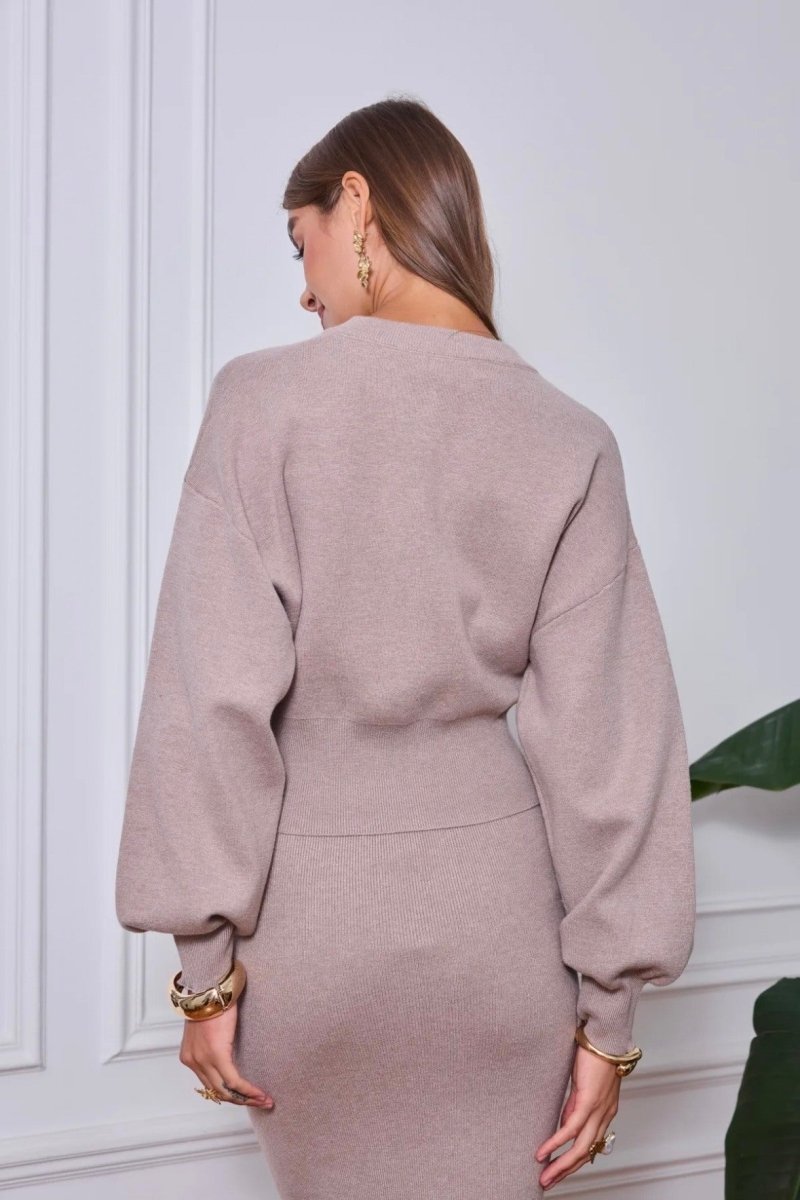 Gilet col rond en maille avec boutons bijoux Emma - RIVE GAUCHE