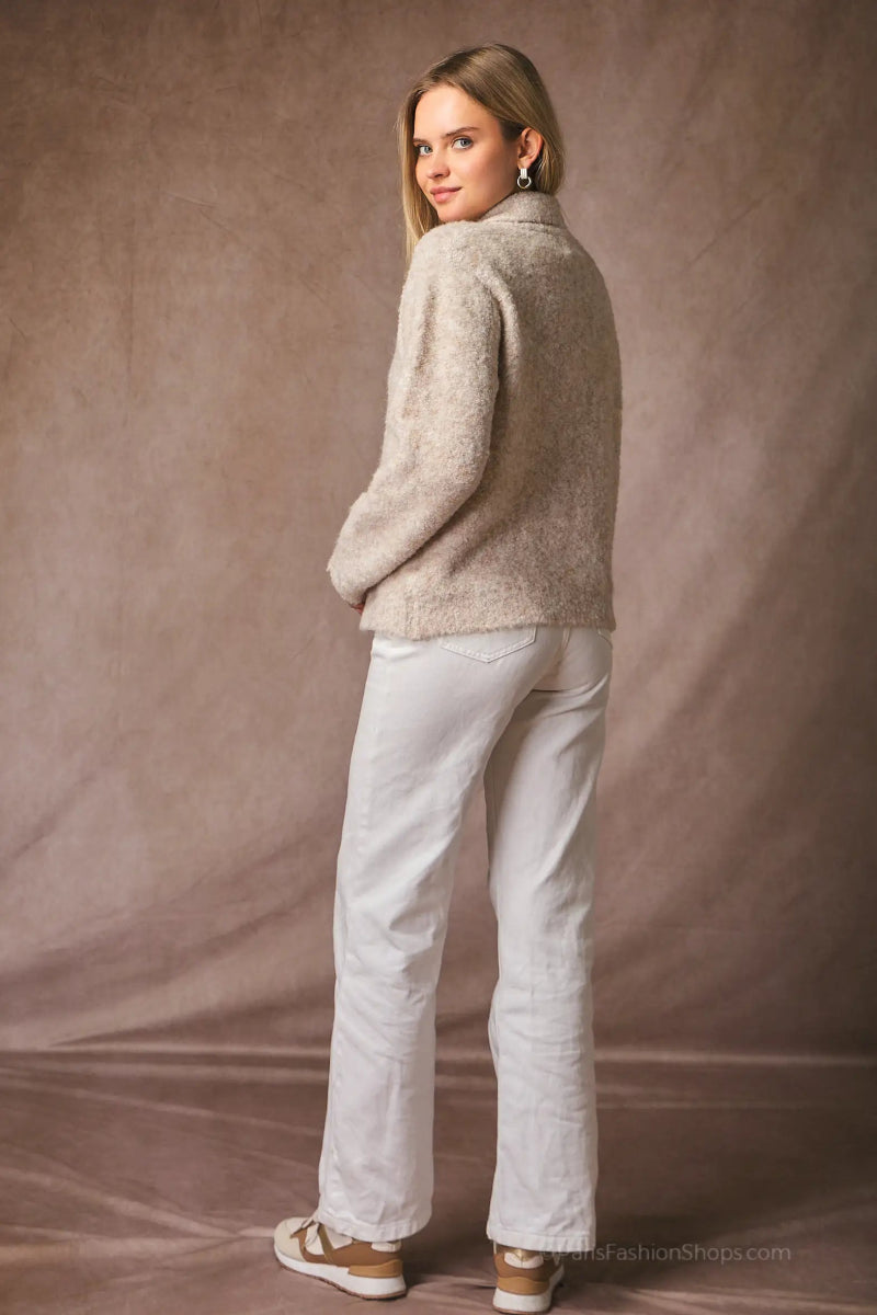 Gilet duveteux avec boutons fleurs taupe - RIVE GAUCHE