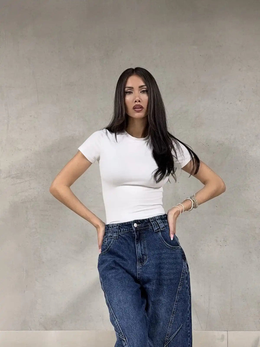 Jean barrel bleu foncé - RIVE GAUCHE