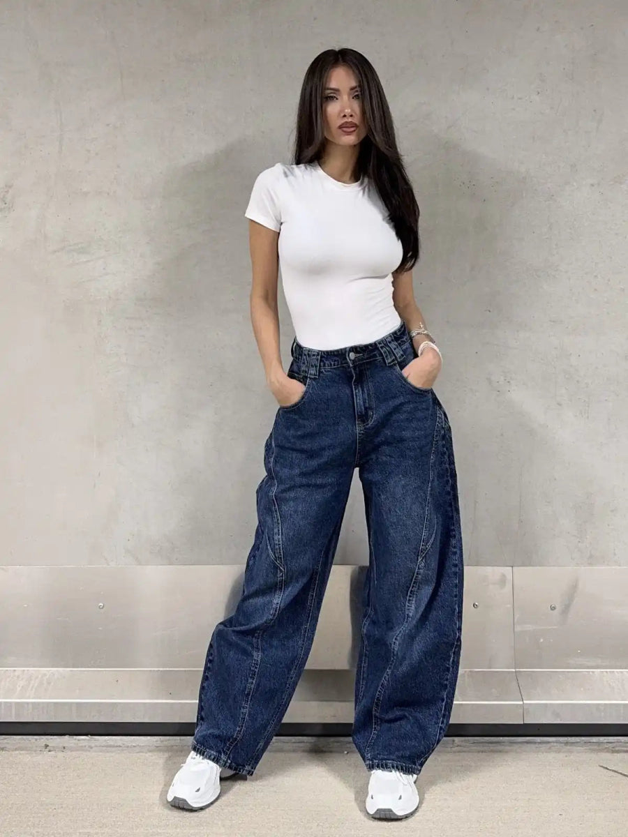 Jean barrel bleu foncé - RIVE GAUCHE