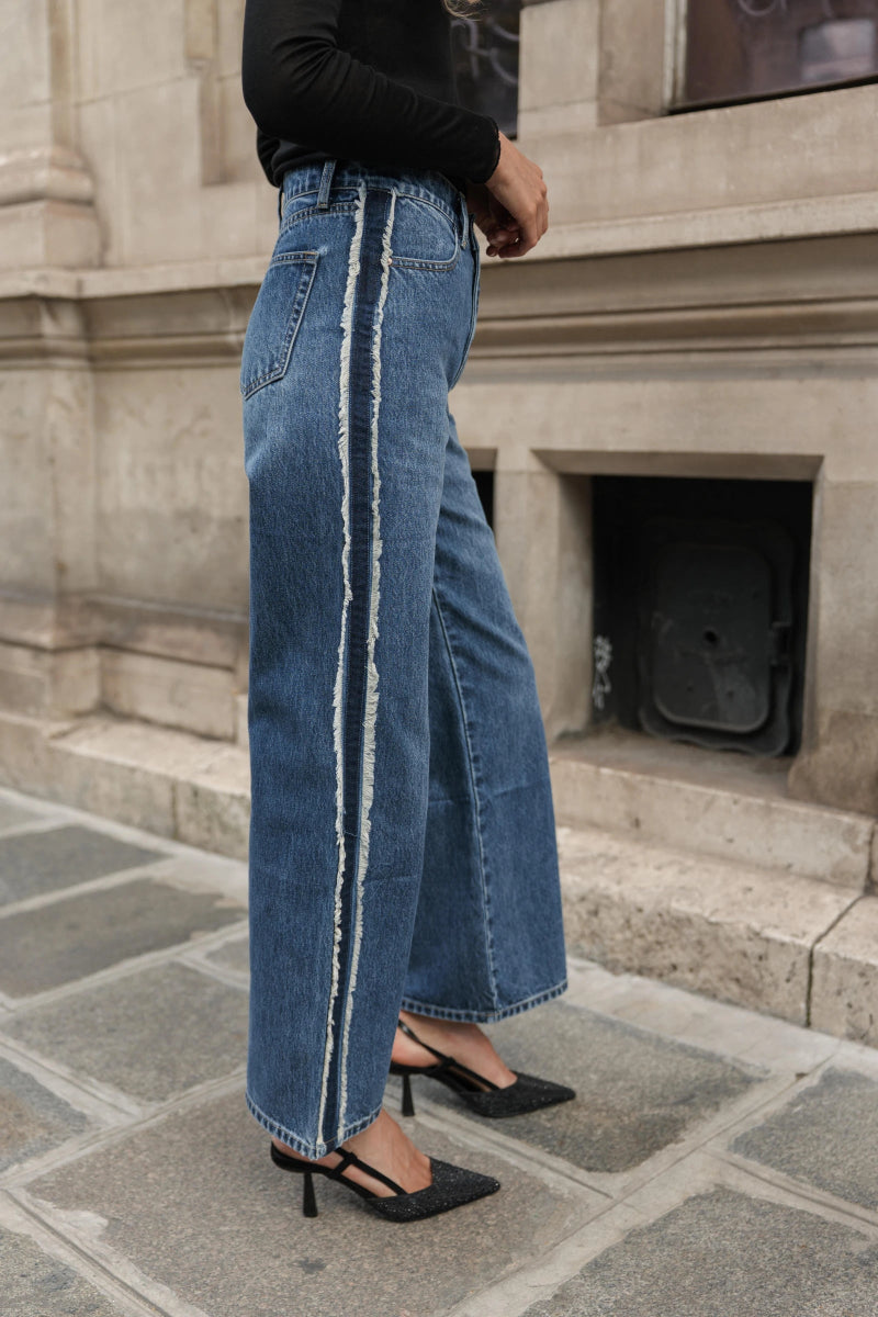 Jean droit Sawyer avec frange sur le côté - RIVE GAUCHE