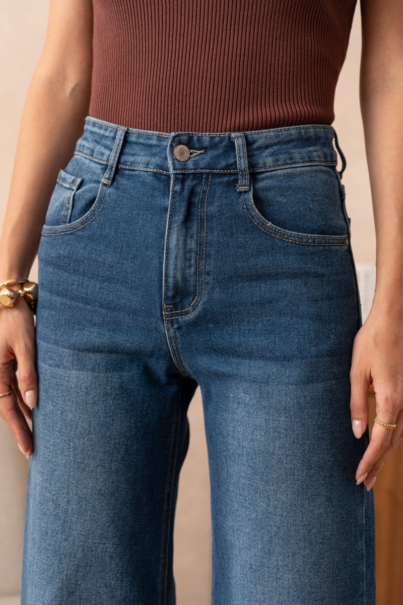 Jean large palazzo bleu foncé - RIVE GAUCHE