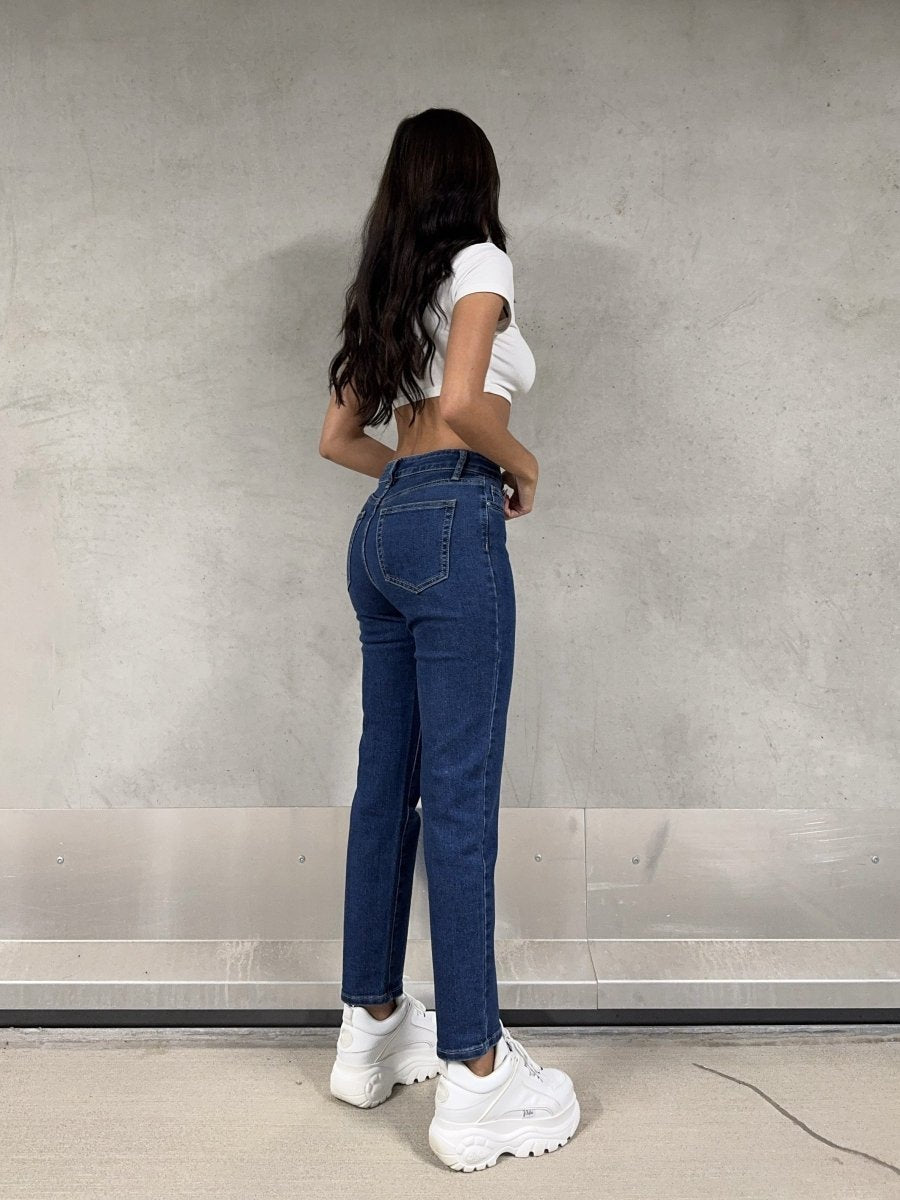 Jean mom taille haute bleu foncé - RIVE GAUCHE