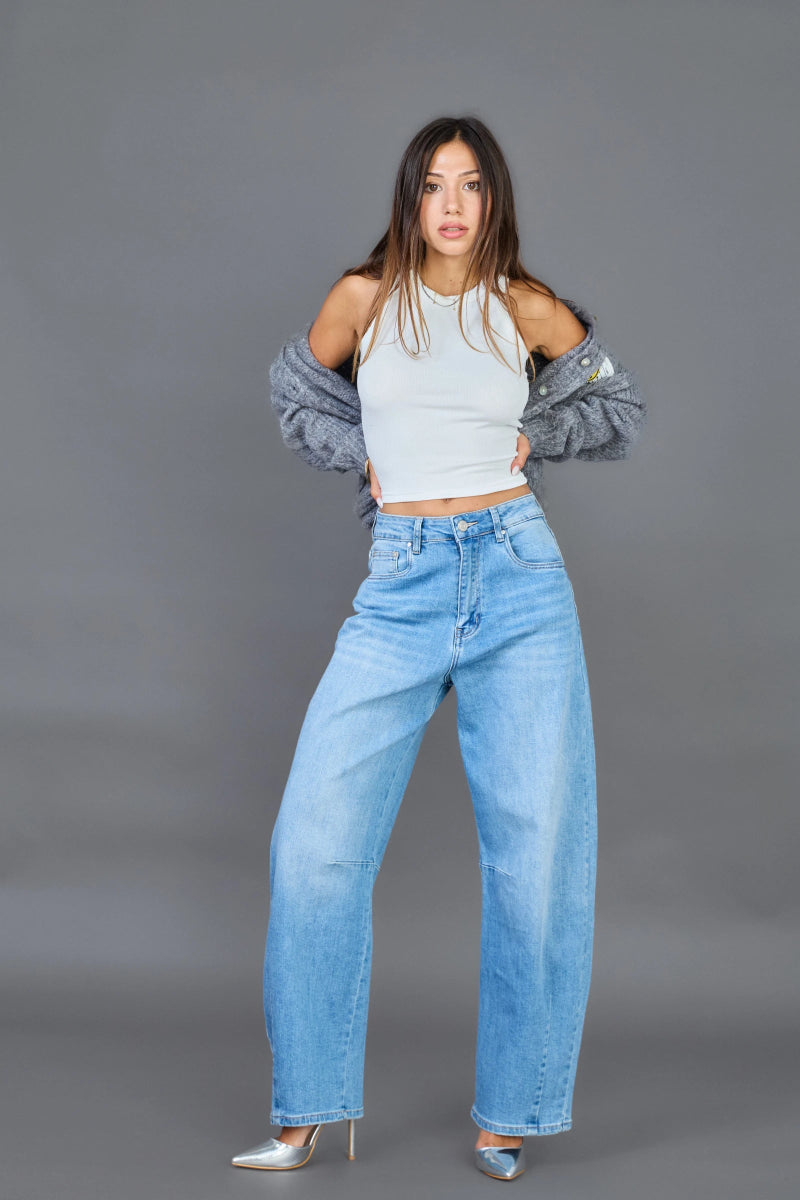 Jeans Barrel bleu clair - RIVE GAUCHE