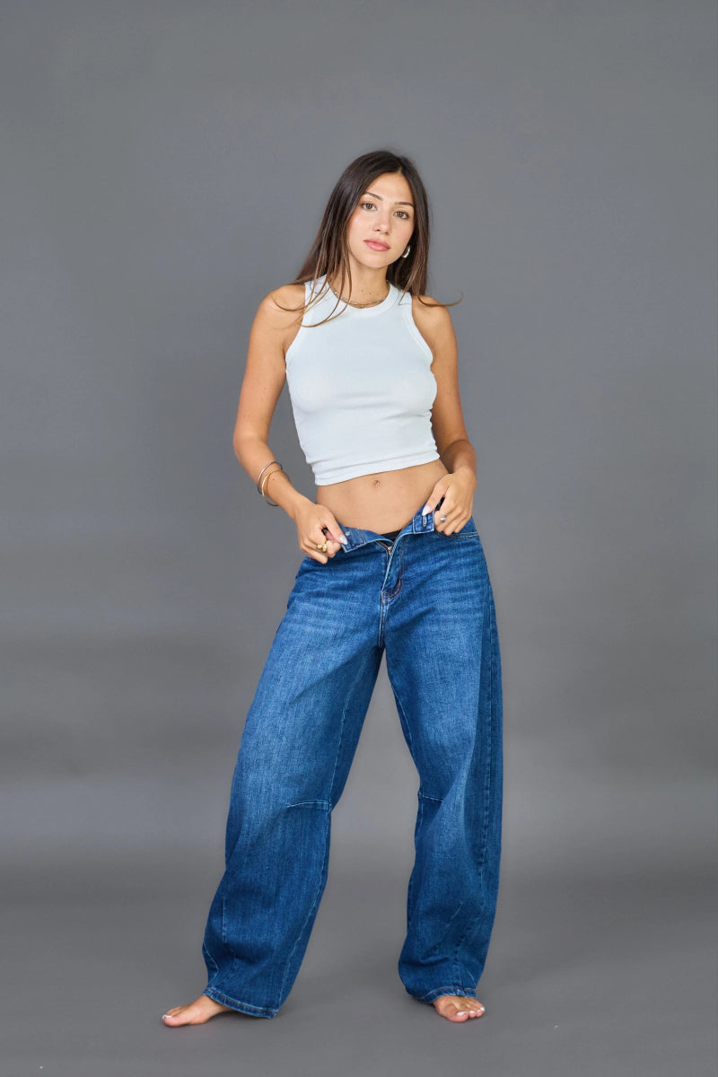 Jeans Barrel bleu foncé - RIVE GAUCHE