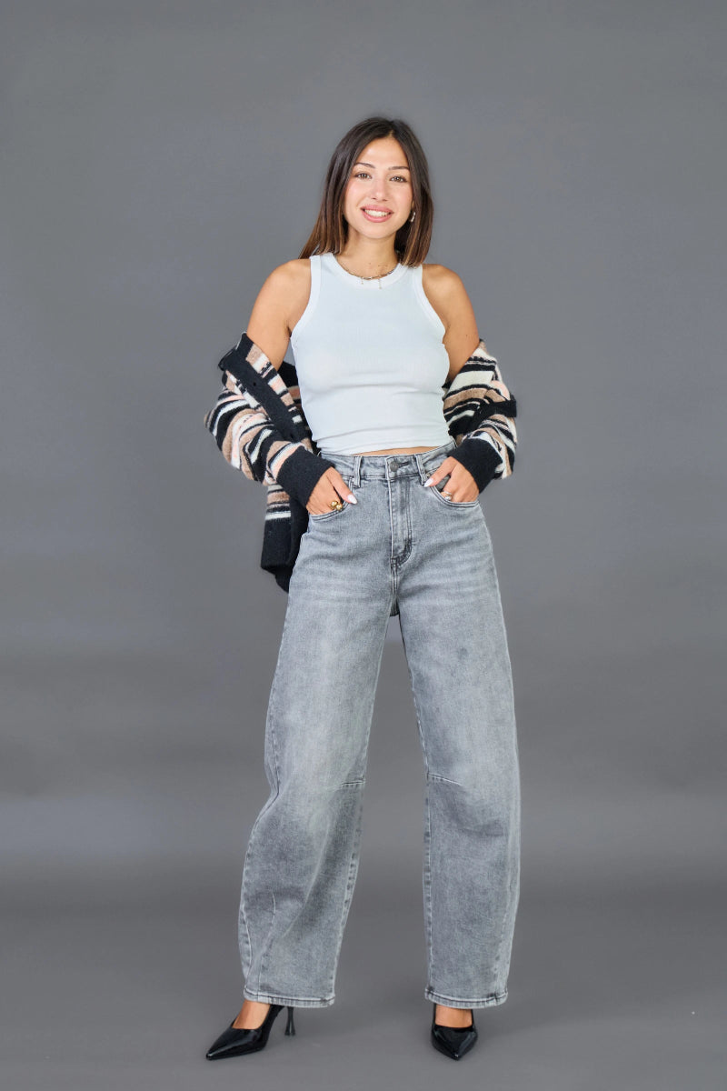 Jeans Barrel bleu gris - RIVE GAUCHE