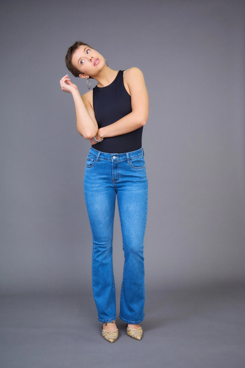 Jeans Flare (Push - up) bleu - RIVE GAUCHE