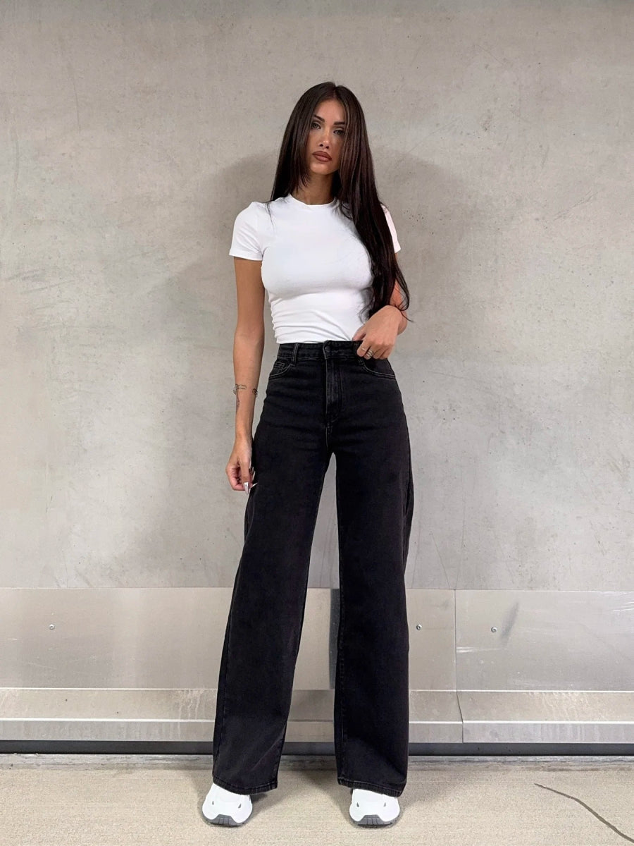 Jeans large noir taille haute - RIVE GAUCHE