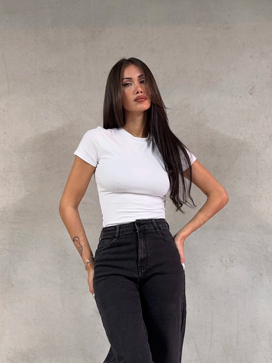 Jeans large noir taille haute - RIVE GAUCHE