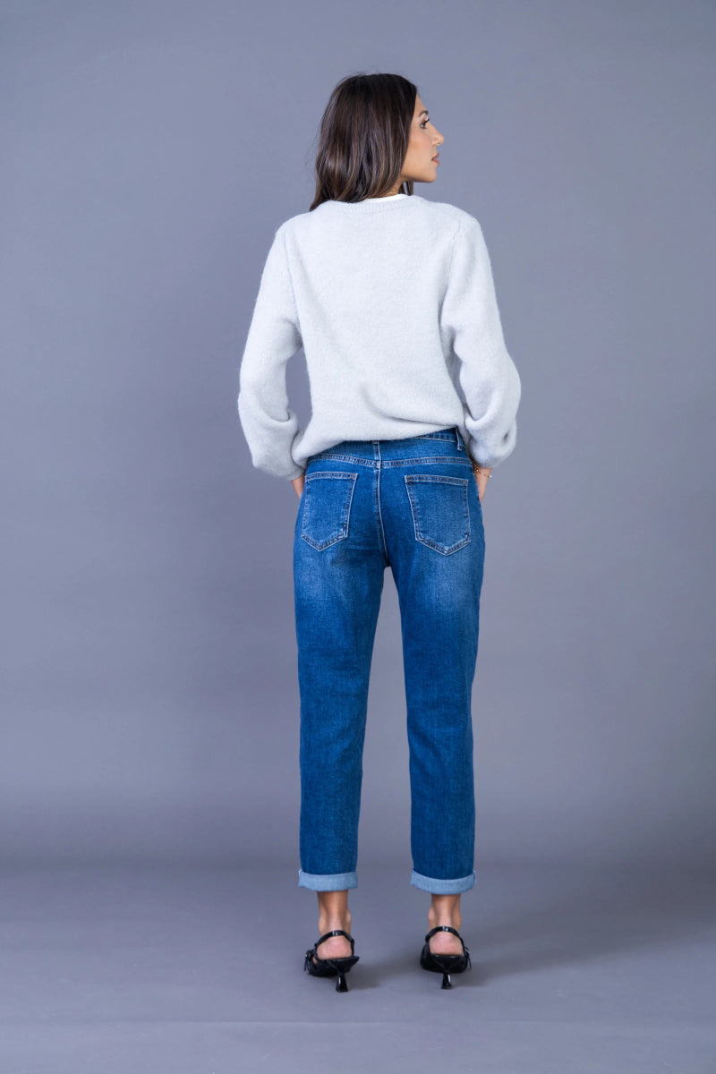 Jeans mom brut avec ourlets à revers - RIVE GAUCHE