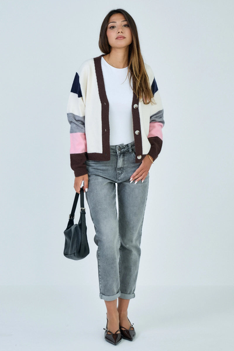 Jeans mom gris avec ourlets à revers - RIVE GAUCHE