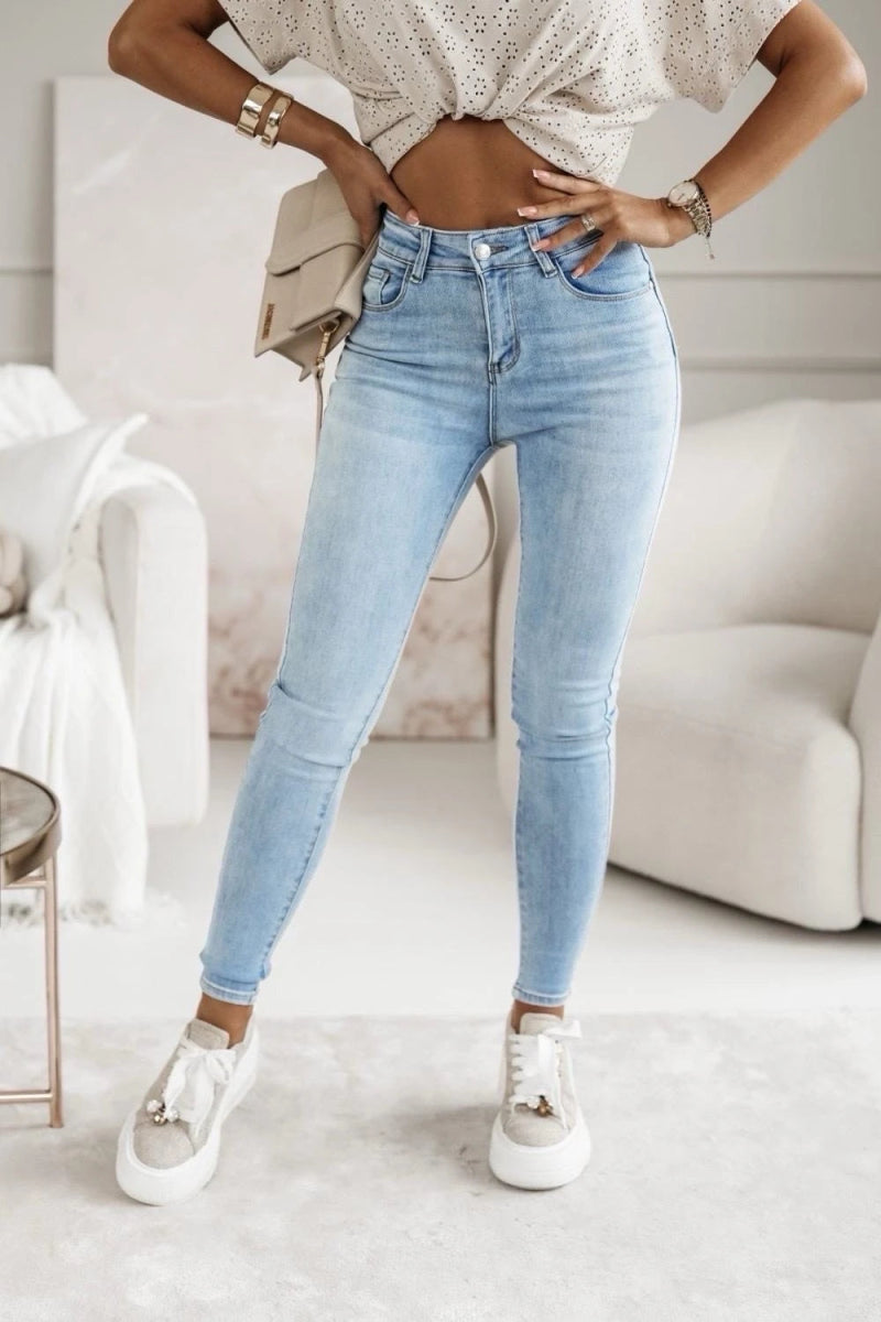 Jeans skinny taille haute Push - up bleu clair - RIVE GAUCHE