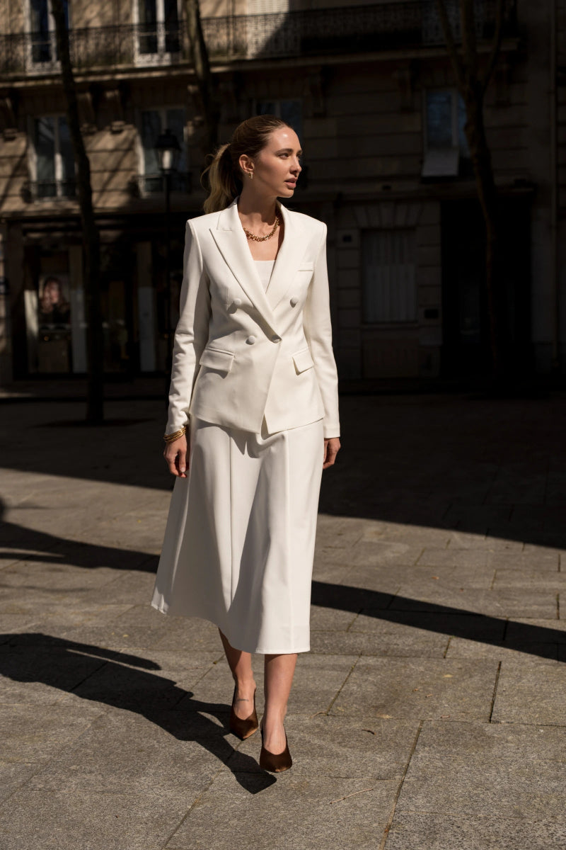 Jupe longue blanche à ceinture Volka - RIVE GAUCHE