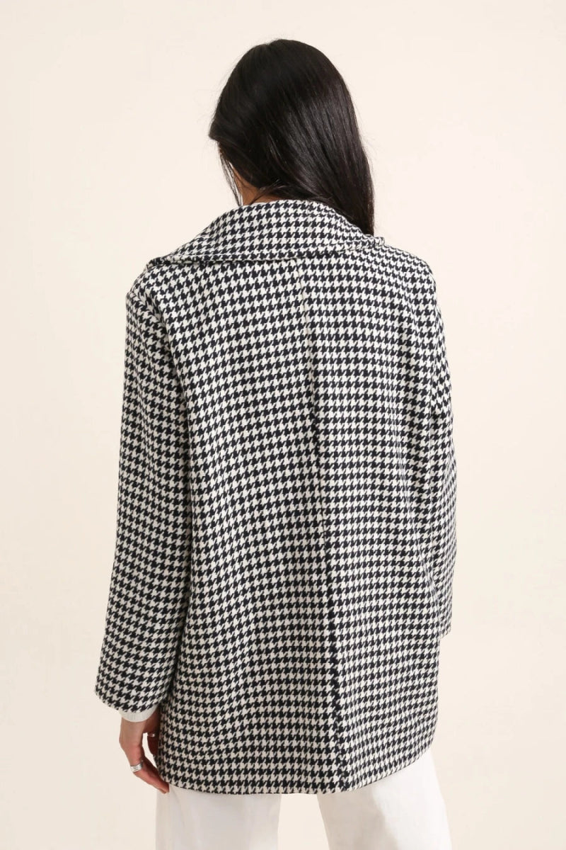 Manteau à carreaux pied - de - poule oversize - RIVE GAUCHE