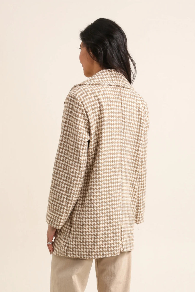 Manteau à carreaux pied - de - poule oversize - RIVE GAUCHE