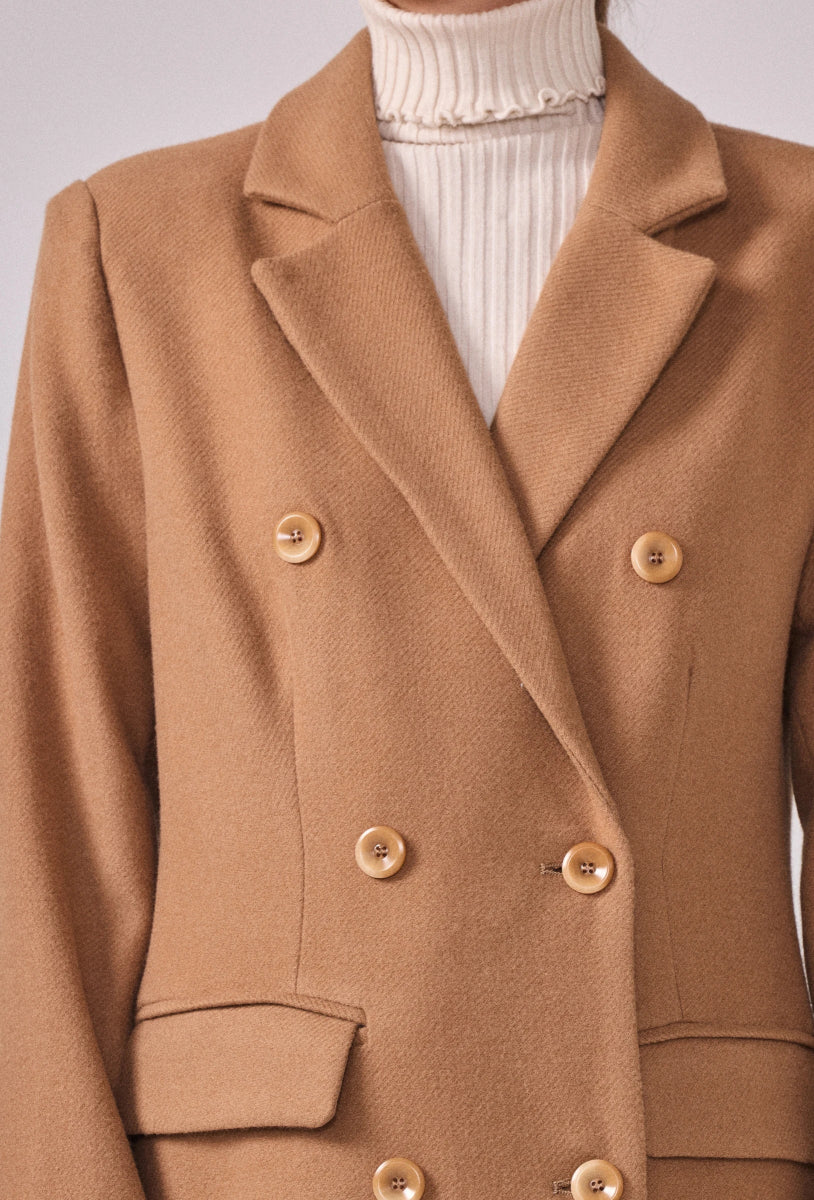 Manteau à col tailleur structuré camel - RIVE GAUCHE