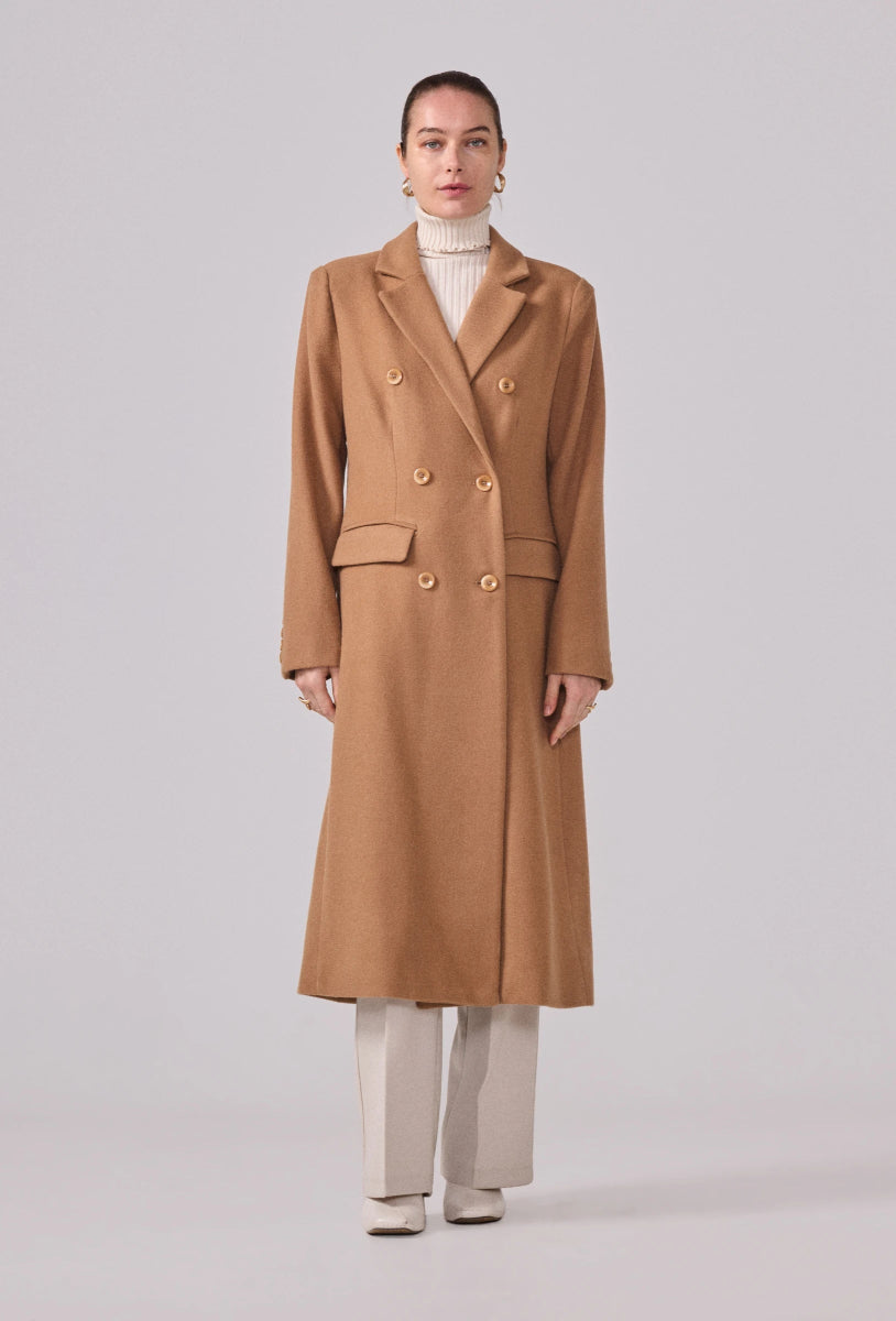 Manteau à col tailleur structuré camel - RIVE GAUCHE