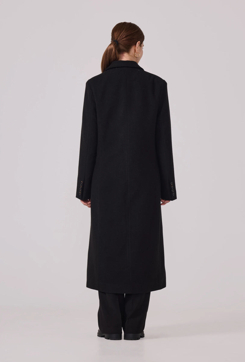 Manteau à col tailleur structuré noir - RIVE GAUCHE