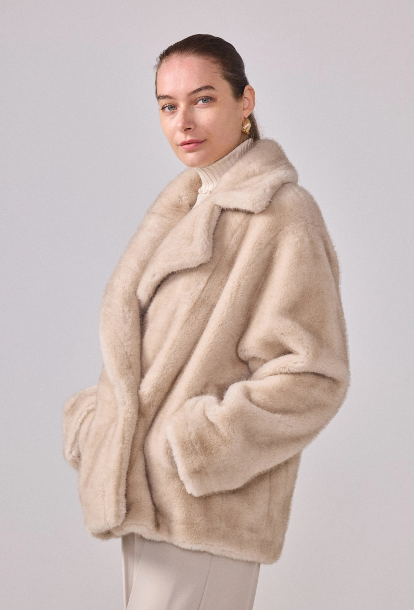 Manteau court en fourrure synthétique - RIVE GAUCHE