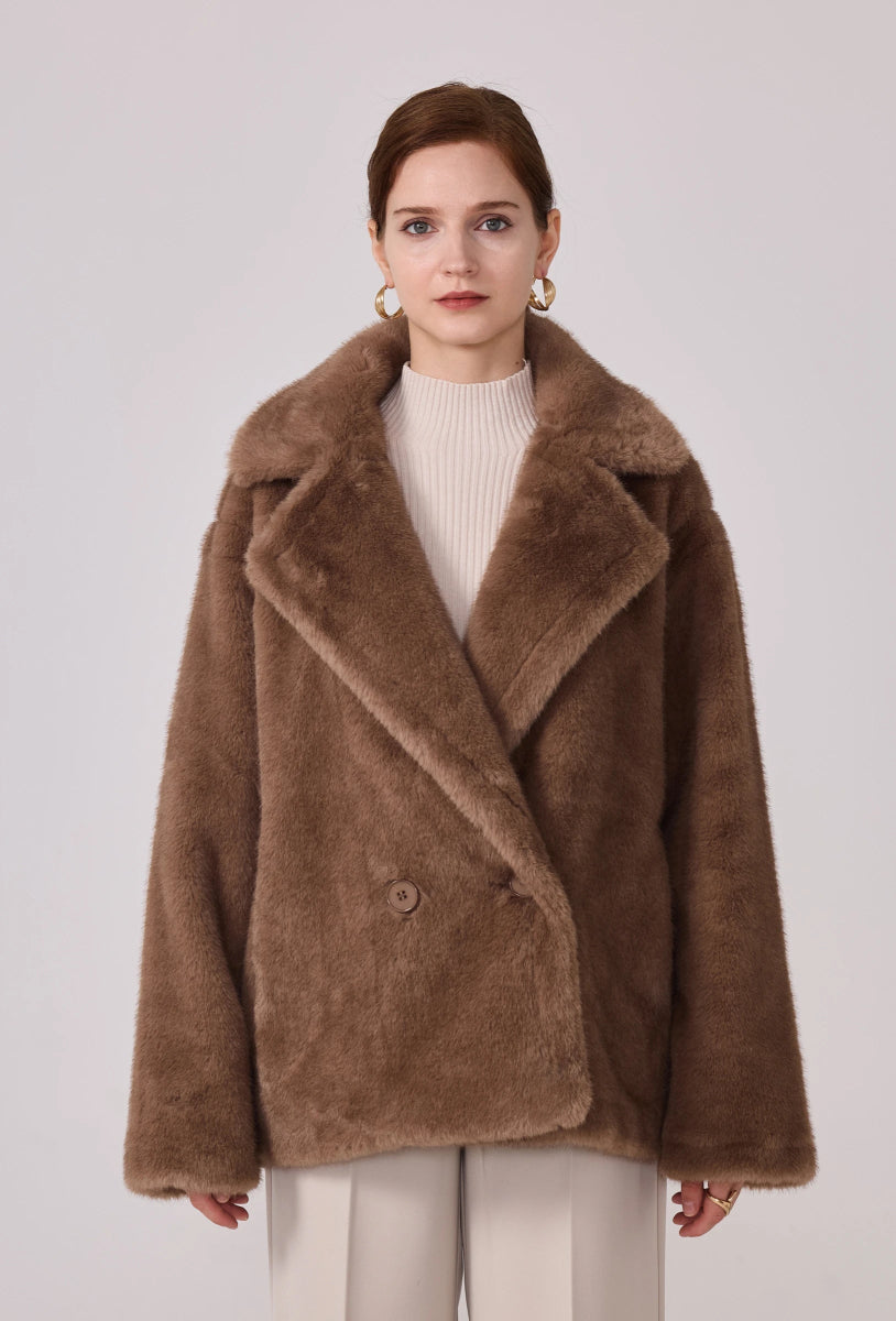 Manteau court en fourrure synthétique - RIVE GAUCHE