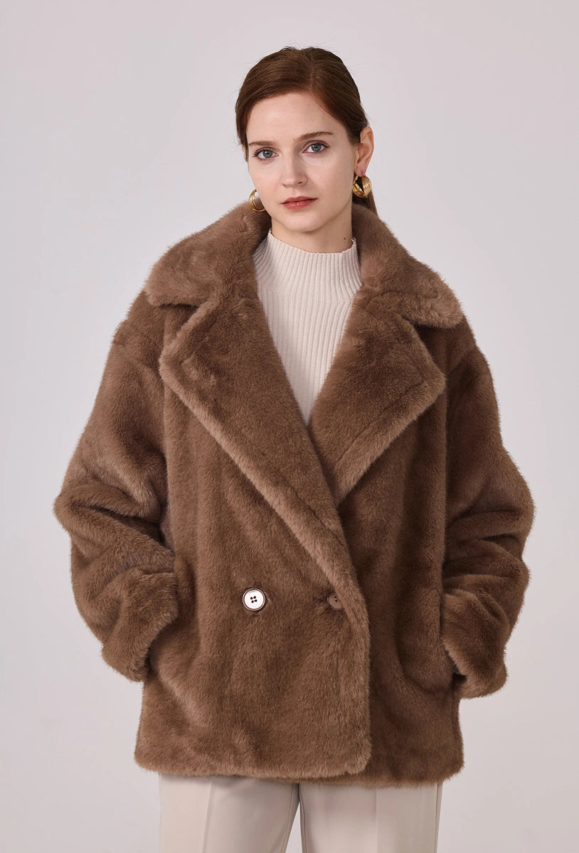 Manteau court en fourrure synthétique - RIVE GAUCHE