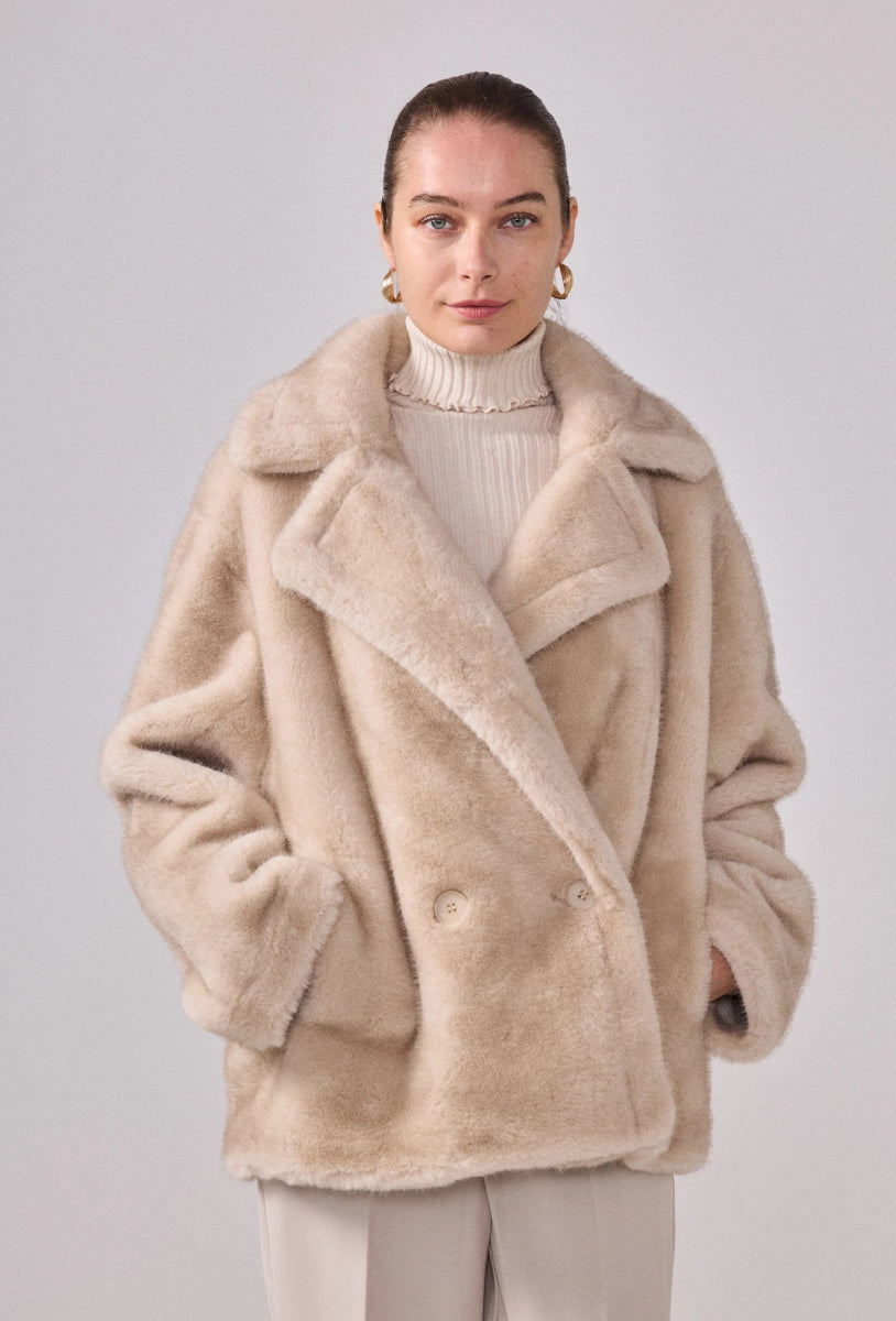 Manteau court en fourrure synthétique - RIVE GAUCHE