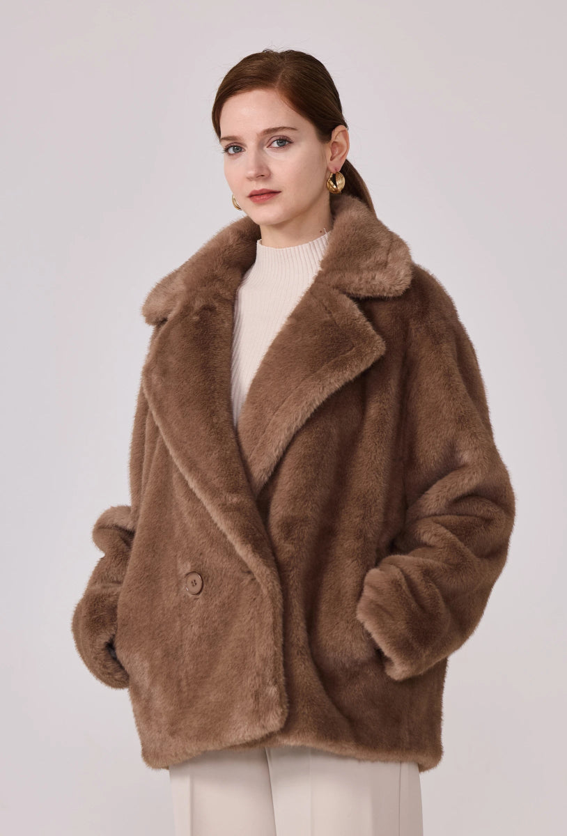 Manteau court en fourrure synthétique - RIVE GAUCHE