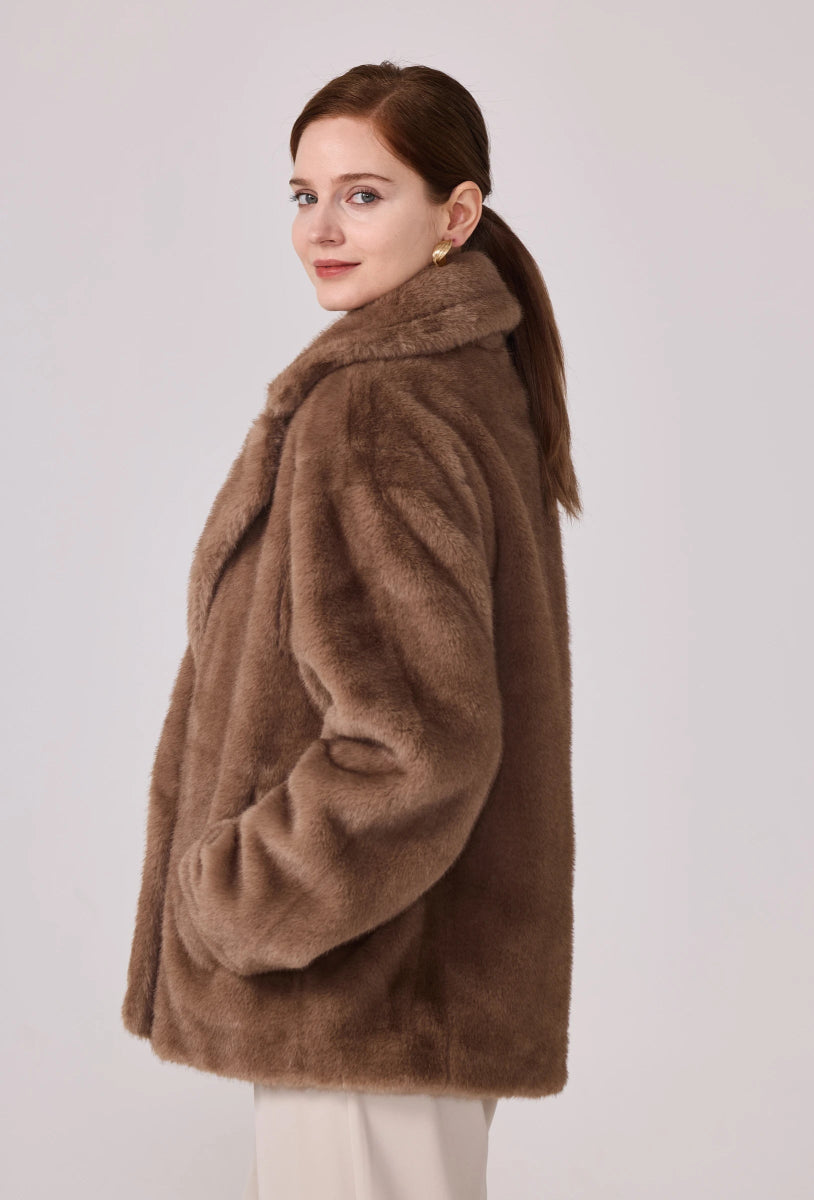 Manteau court en fourrure synthétique - RIVE GAUCHE