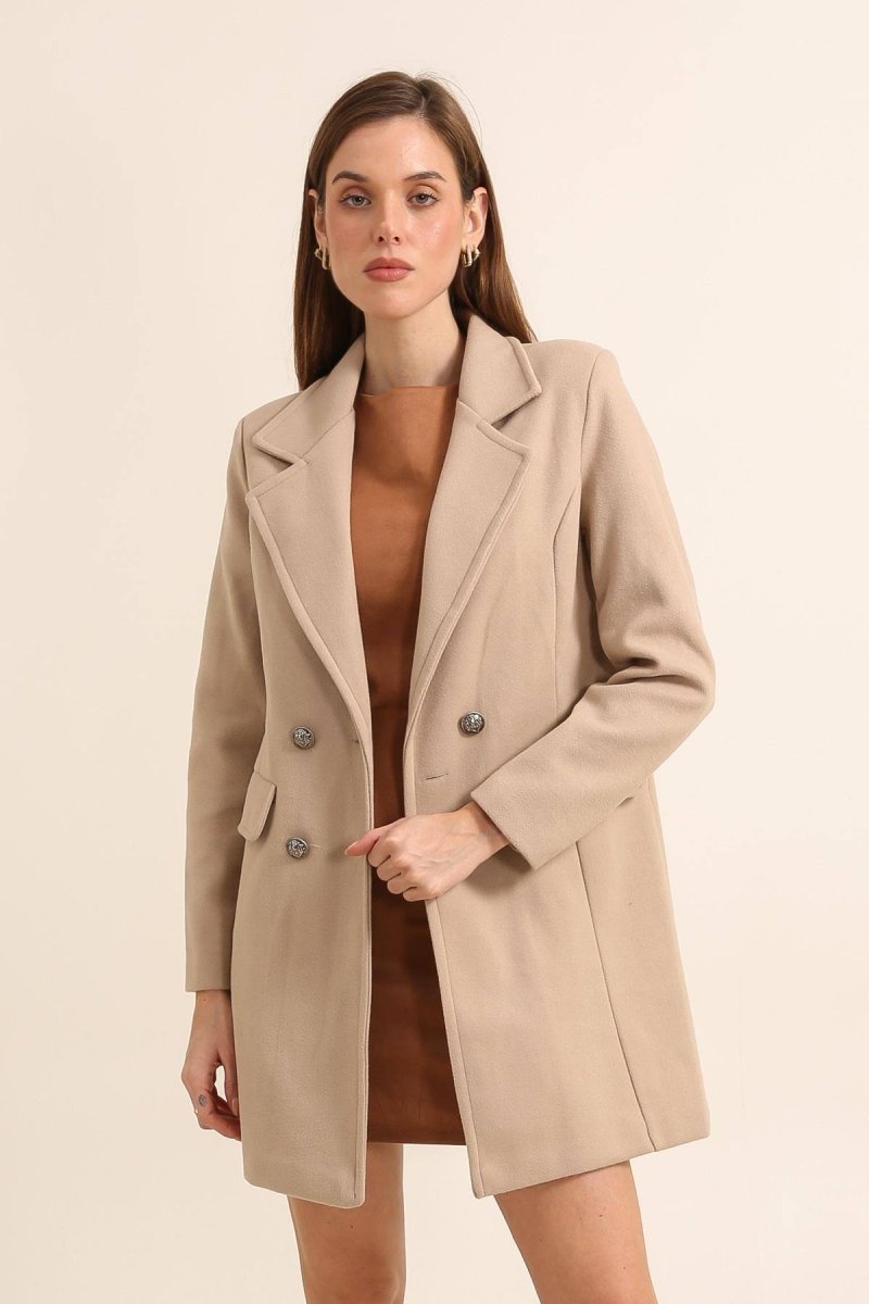 Manteau élégant à double boutonnage beige - RIVE GAUCHE