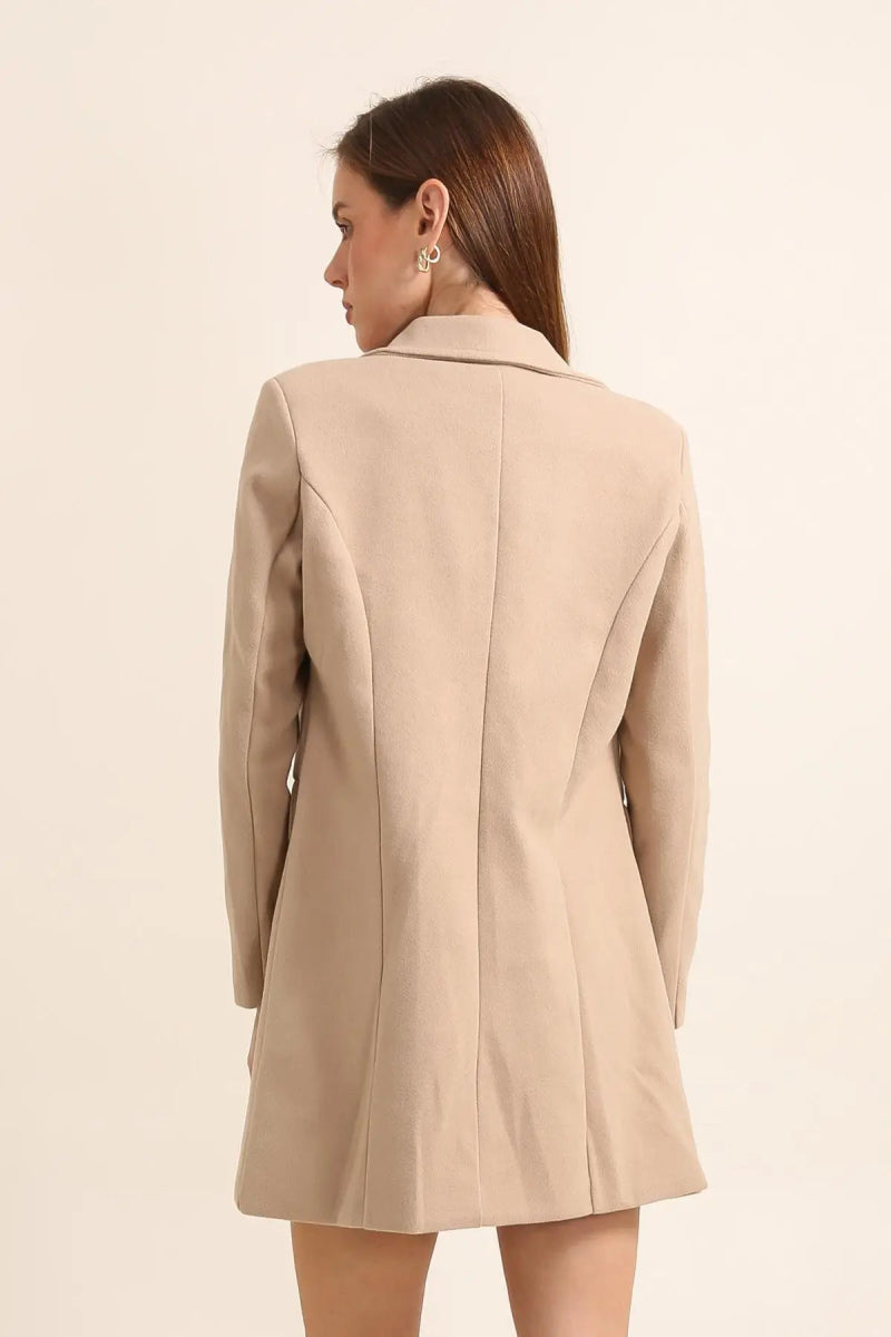 Manteau élégant à double boutonnage beige - RIVE GAUCHE