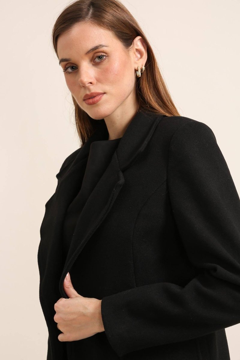 Manteau élégant à double boutonnage noir - RIVE GAUCHE