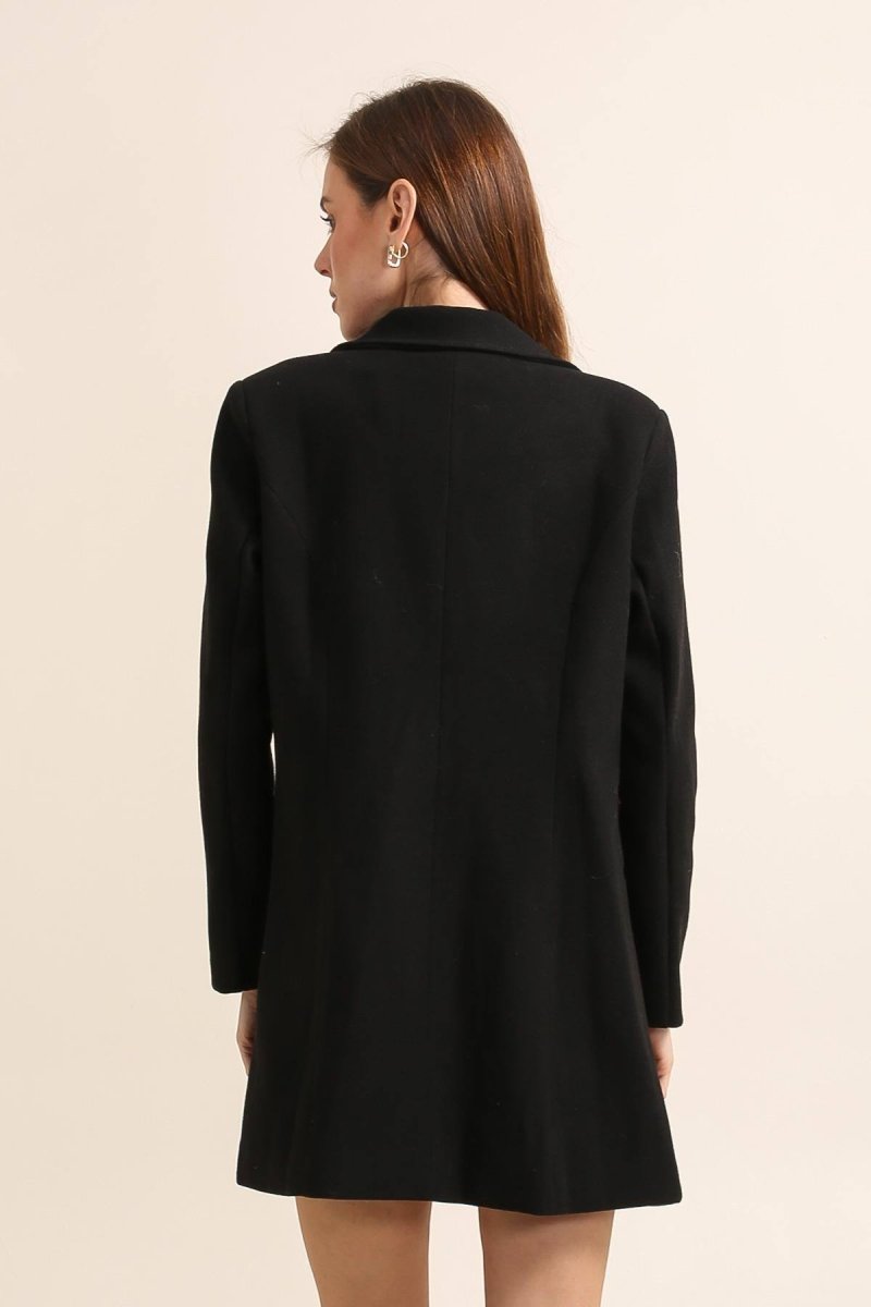 Manteau élégant à double boutonnage noir - RIVE GAUCHE