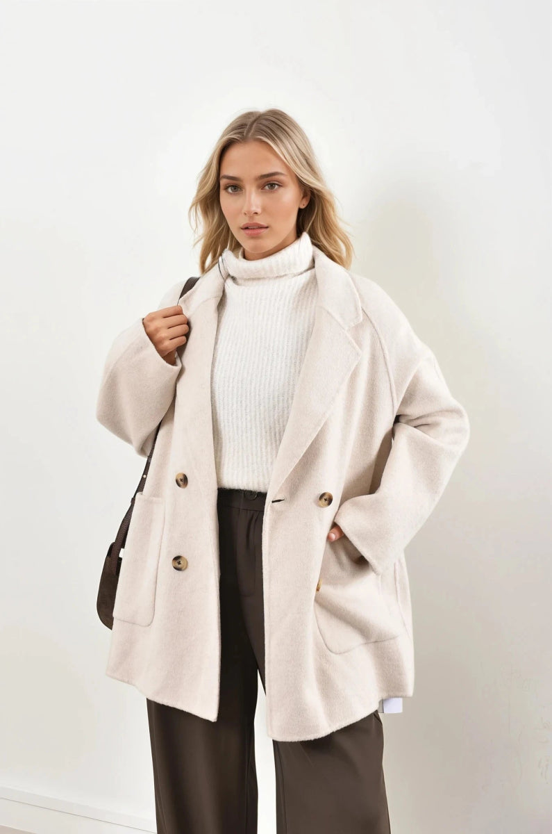 Manteau en laine mélangée écru - RIVE GAUCHE