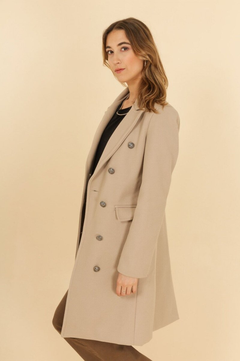 Manteau long à double boutonnage – Élégance intemporelle - RIVE GAUCHE