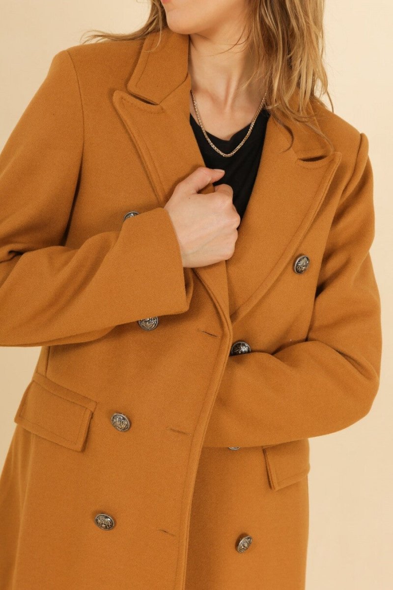 Manteau long à double boutonnage – Élégance intemporelle - RIVE GAUCHE