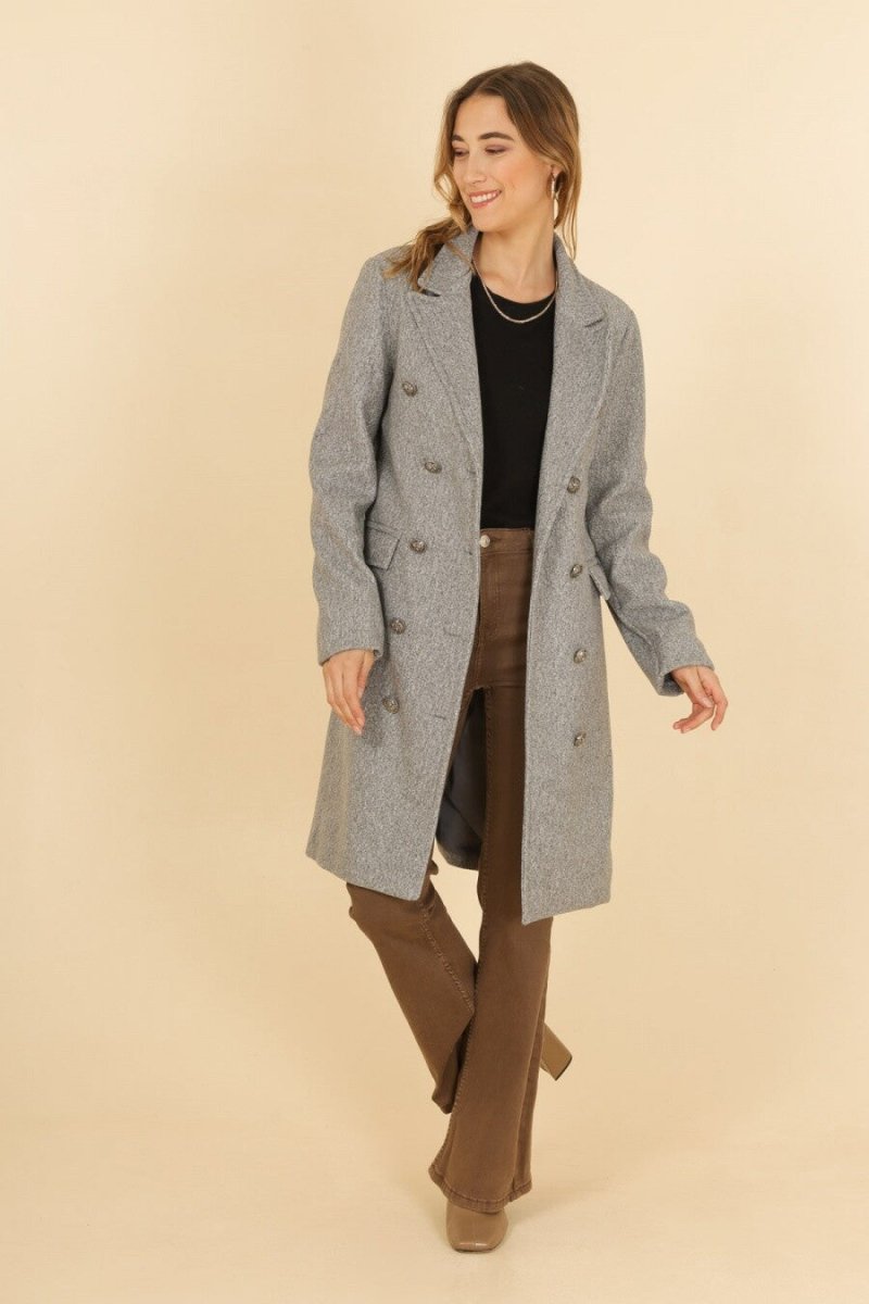 Manteau long à double boutonnage – Élégance intemporelle - RIVE GAUCHE