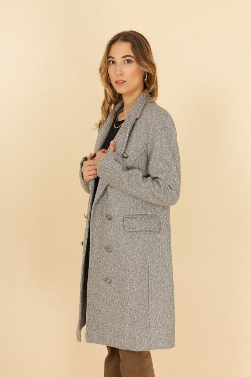 Manteau long à double boutonnage – Élégance intemporelle - RIVE GAUCHE