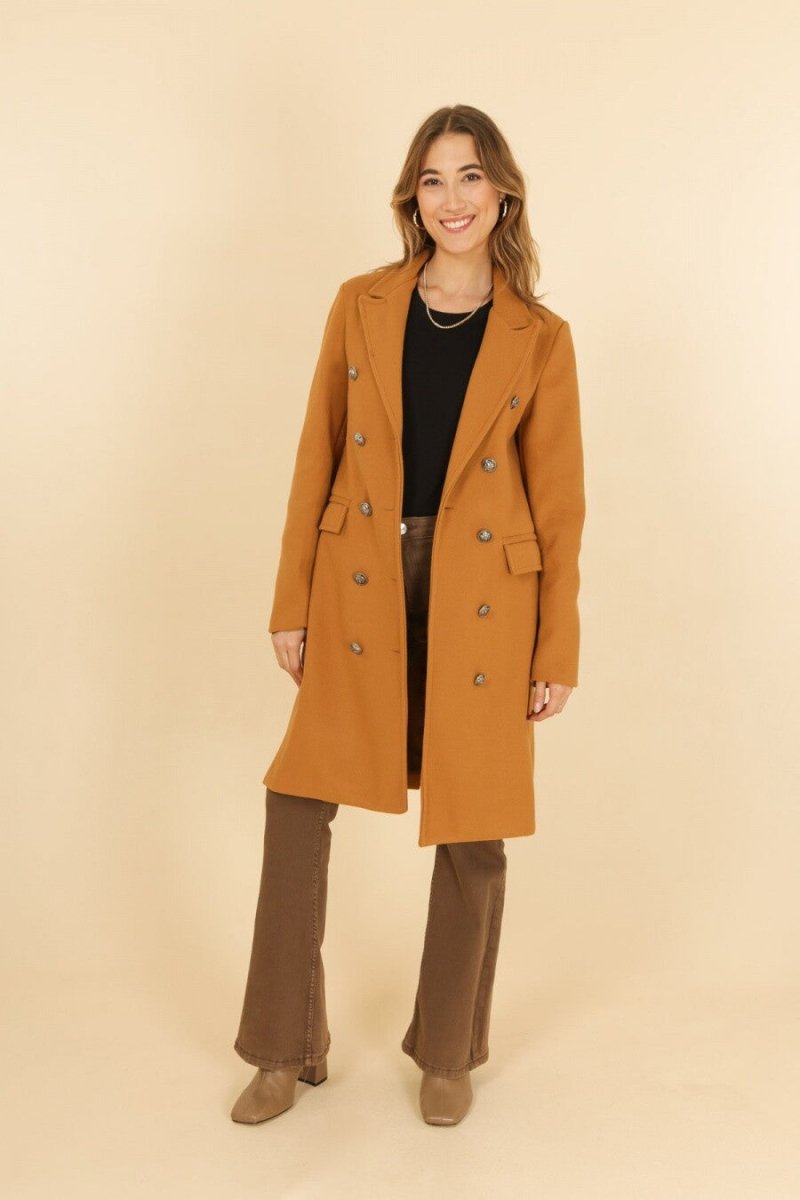 Manteau long à double boutonnage – Élégance intemporelle - RIVE GAUCHE